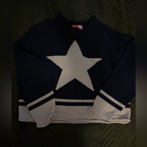 liz & co. Vintage Navy Crewneck Sweater with White Star